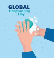 banner global do dia da lavagem das mãos vetor