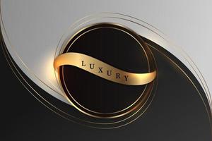 luxuoso fundo preto com uma combinação de ouro brilhando em um estilo 3d. elemento de design gráfico. decoração elegante. eps 10 vetor