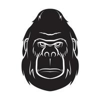 gorila face Preto vetor ilustração