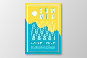 design minimalista de plano de fundo do cartaz de verão. vetor