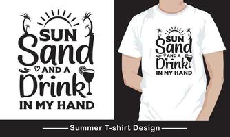 design de camiseta de festa de verão vetor