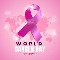 4 de fevereiro design de plano de fundo do dia mundial do câncer vetor