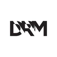 drm carta logotipo Projeto conceito isolado em branco fundo. vetor