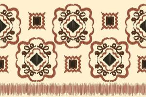 étnico ikat tecido padronizar geométrico estilo.africano ikat bordado étnico oriental padronizar branco Castanho creme fundo. resumo,vetor,ilustração. para textura,vestuário,embrulho,decoração,tapete. vetor