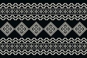 estilo geométrico padrão de tecido étnico. sarong asteca étnico padrão oriental tradicional fundo preto escuro. resumo,vetor,ilustração. use para textura, roupas, embrulhos, decoração, carpete. vetor