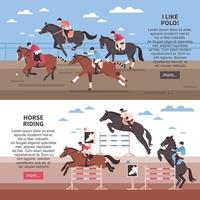 banners de cavalos de esporte equestre vetor