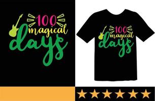 100 dia do escola SVG t camisa Projeto vetor