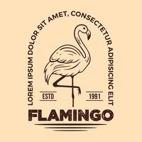 vetor ilustração do flamingo com vintage estilo para logotipo, rótulos, emblema, camiseta dentro mão desenhado esboço estilo