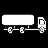 vetor, imagem do óleo caminhão ícone, Preto e branco cor, em Preto fundo vetor