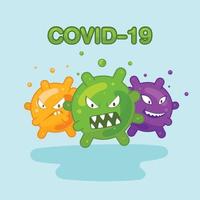 coleção conjunto bonito vírus ou coronavírus personagem em estilo simples. conceito de ataque de pandemia e surto covid-19 do mundo corona