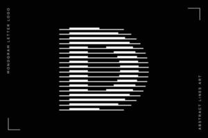 monograma logotipo carta d linhas abstrato moderno arte vetor