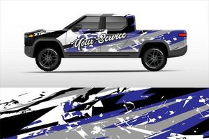 caminhão adesivo embrulho projeto, gráfico abstrato grunge linha Projeto para aventura e corrida. vetor
