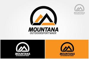 montanha ao ar livre esporte vestem vetor logotipo modelo. simples vetor logotipo dentro uma moderno estilo. topo do a montanha dentro a Formato do carta m.