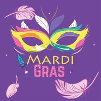 carnaval mascarar dentro uma mardi gras poster vetor ilustração