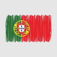 ilustração vetorial de pincel de bandeira de portugal vetor