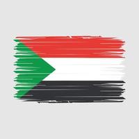 ilustração vetorial de pincel de bandeira do sudão vetor