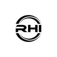 design de logotipo de letra rhi na ilustração. logotipo vetorial, desenhos de caligrafia para logotipo, pôster, convite, etc. vetor
