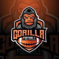 gorila mascote americano futebol e rúgbi equipe logotipo Projeto vetor com moderno ilustração conceito estilo para distintivo, emblema e camiseta impressão. logotipo ilustração para esporte, liga