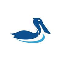 modelo de vetor de design abstrato de logotipo de pássaro pelicano