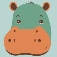 comum hipopótamo herbívoro mamífero animal face vetor