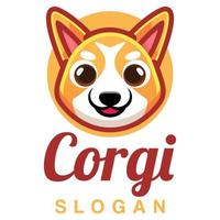 fofa kawaii cachorro Pembroke galês zibelina corgi cachorro mascote desenho animado logotipo Projeto ícone ilustração personagem mão retirou. adequado para cada categoria do negócios, empresa, marca gostar animal fazer compras vetor