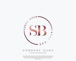 inicial carta sb feminino logotipo beleza monograma e elegante logotipo projeto, caligrafia logotipo do inicial assinatura, casamento, moda, floral e botânico com criativo modelo vetor