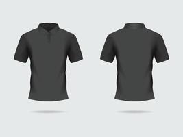 3d pólo Preto Camisetas vetor