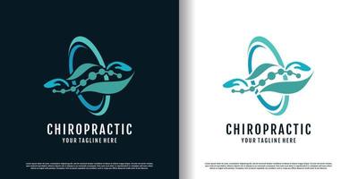 quiropraxia logotipo Projeto vetor com criativo único conceito Prêmio vetor