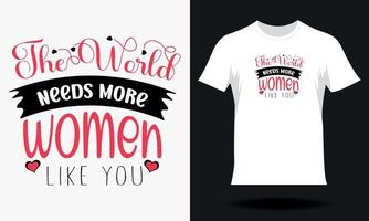 feliz mulheres diurno feminino dia camiseta Projeto. mão desenhado letras mulheres dia SVG camiseta Projeto vetor