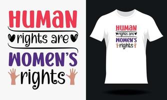 feliz mulheres diurno feminino dia camiseta Projeto. mão desenhado letras mulheres dia SVG camiseta Projeto vetor