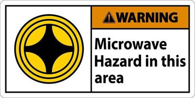 Atenção placa microondas perigo dentro isto área com símbolo vetor
