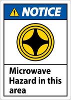 aviso prévio placa microondas perigo dentro isto área com símbolo vetor