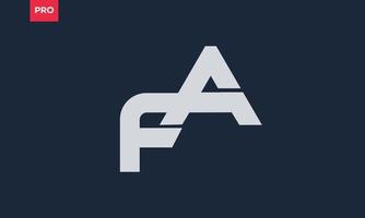letras do alfabeto iniciais monograma logotipo fa, af, f e a vetor
