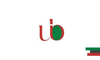 letras do alfabeto iniciais monograma logotipo ub, bu, u e b vetor