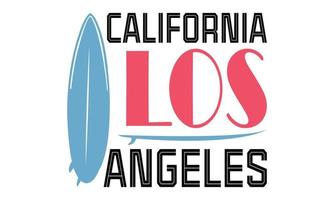 Califórnia los angeles surfar camiseta Projeto. surfar motivacional tipografia camiseta criativo crianças, vetor