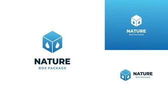 Natyre caixa logotipo projeto, caixa combinar com água solta logotipo Projeto moderno conceito vetor