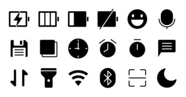 glifo essencial conjunto de ícones de interface do usuário. vetor