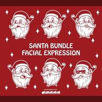 santa agrupar facial expressão vetor