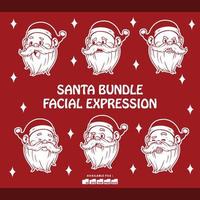 santa agrupar facial expressão vetor