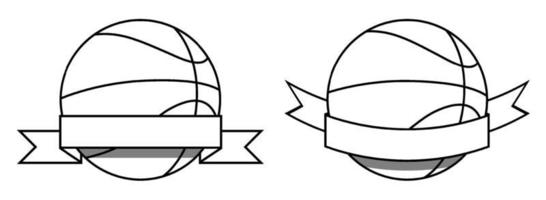símbolo definir, esporte bola para basquetebol em branco fundo com fita. golfe concorrência. isolado vetor