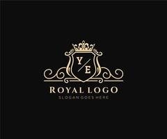 inicial vós carta luxuoso marca logotipo modelo, para restaurante, realeza, butique, cafeteria, hotel, heráldico, joia, moda e de outros vetor ilustração.