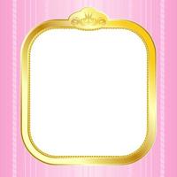 dourado fantasia quadro, Armação para uma retrato em uma Rosa parede para Princesa retrato. vetor