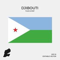 mapa e bandeira de Djibouti vetor