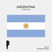 bandeira e mapa da argentina vetor