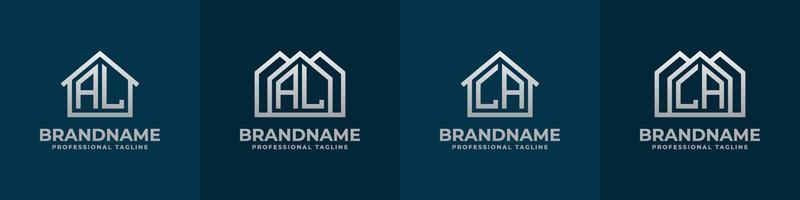 carta al e la casa logotipo definir. adequado para qualquer o negócio relacionado para casa, real Estado, construção, interior com al ou la iniciais. vetor