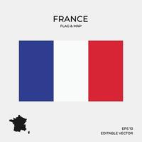 bandeira e mapa da frança vetor