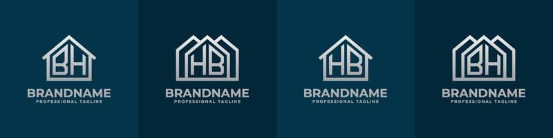 carta bh e hb casa logotipo definir. adequado para qualquer o negócio relacionado para casa, real Estado, construção, interior com bh ou hb iniciais. vetor