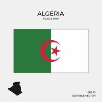 bandeira e mapa da argélia vetor