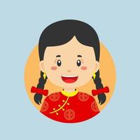 avatar do uma chinês personagem vetor