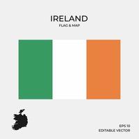 bandeira e mapa da irlanda vetor